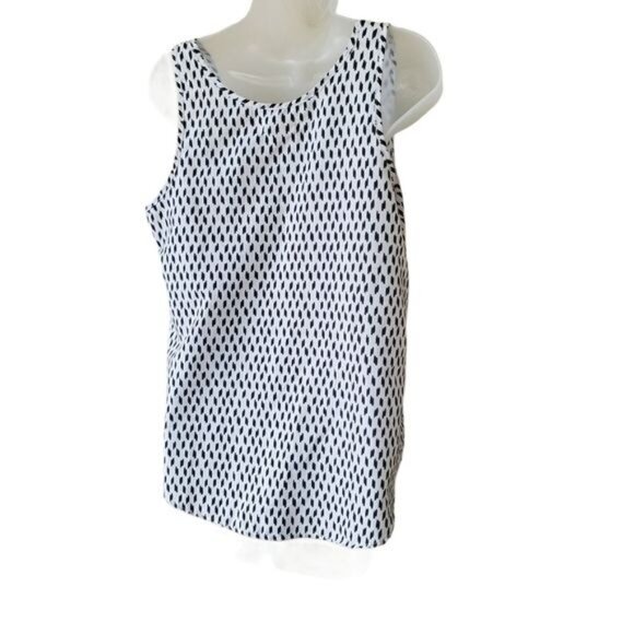 FADED GLORY Womens Tank Top Medium Black‎ White Sheer Round Hem Casual Layer - Picture 5 of 9